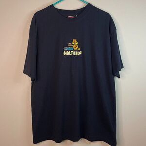 Garfield x Factorie HALFHALF Embroidered Navy Blue T-Shirt - Rare 2024 Collab L